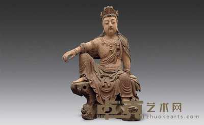 明代 木雕观音佛像 高67cm